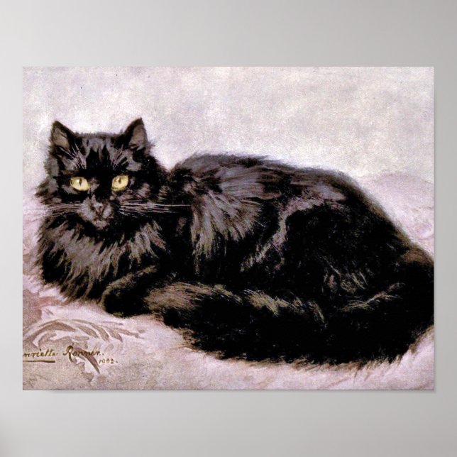 Schwarze Perserkatze Poster (Vorne)