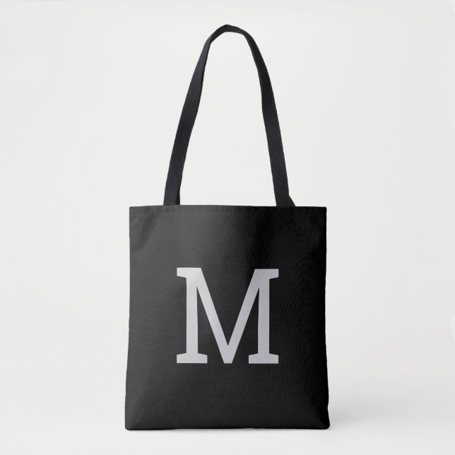 Schwarze Personalisierte Monogramm-Anfangsverpacku Tasche (Vorderseite)