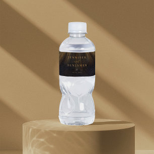 Schwarze personalisierte Wasserflaschen-Etiketten 