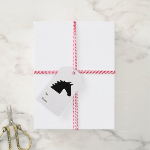 Schwarze Pferdekopf-Silhouette elegant Geschenkanhänger
