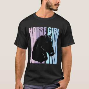 Schwarze Pferdekopf-Silhouette Reitender Liebhaber T-Shirt