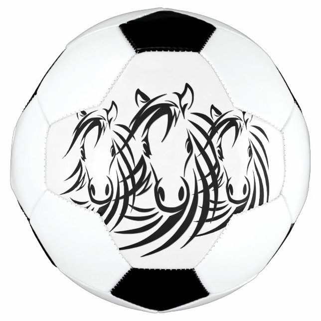 Schwarze Pferdeköpfe Fußball (Vorderseite)
