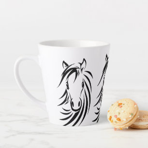 Schwarze Pferdeköpfe Milchtasse