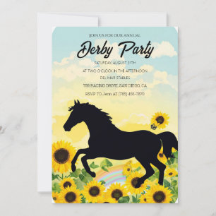 Schwarze Pferdesilhouette Sonnenblume Kentucky Der Einladung