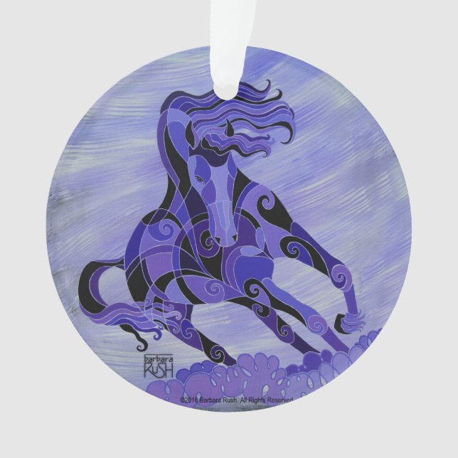 Schwarze Pferdeweihnachtsverzierung Ornament (Vorderseite)