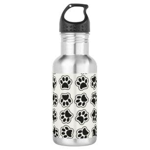 Schwarze Pfoten, Hundepfoten, Katzenpfoten, Umriss Edelstahlflasche