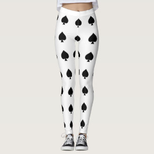 schwarze Pik in Weiß Leggings