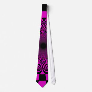 Schwarze Pink Retro Funky Malerei Abstrakte Kunst Krawatte