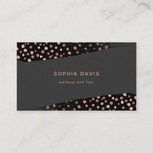 Schwarze Pinselstriche mit Imitate Rose Gold Punkt Visitenkarte