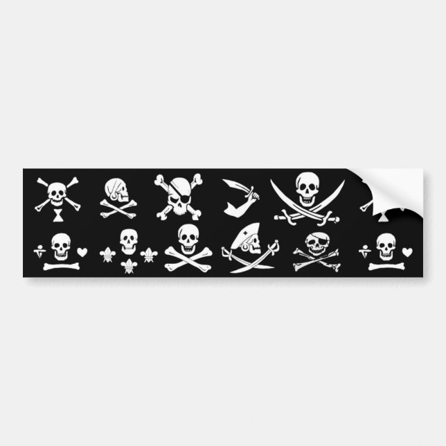 SCHWARZE PIRATBANNER, KREUZTE, SCHWERTER AUTOAUFKLEBER (Vorne)