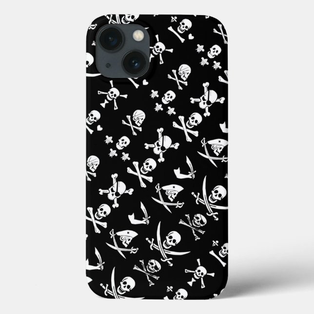 SCHWARZE PIRATBANNER, KREUZTE, SCHWERTER Case-Mate iPhone HÜLLE (Rückseite)