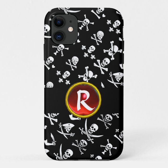 SCHWARZE PIRATBANNER, KREUZTE, SCHWERTER Case-Mate iPhone HÜLLE (Rückseite)