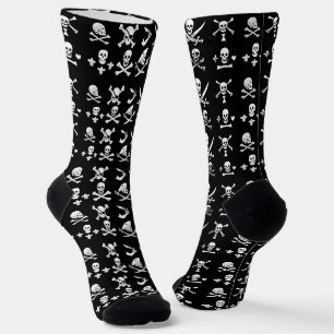 SCHWARZE PIRATENBANNER SCHÄDEL,GEKREUZT KNOCHEN,SC SOCKEN