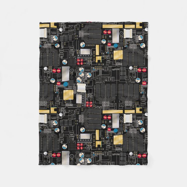 Schwarze Platine Fleecedecke (Vorderseite)