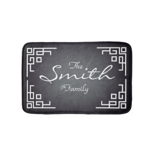Schwarze Platine Weiße Swirbel Personalisiert Badematte