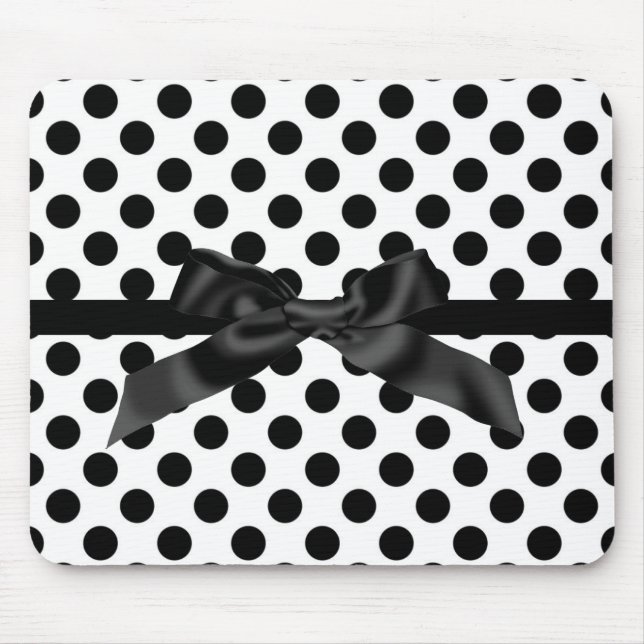 SCHWARZE POLKA-DOT-BODEN-MAUSPAD MOUSEPAD (Vorne)