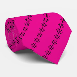 Schwarze Polka Dot Circles-Muster auf hellen Hot P Krawatte