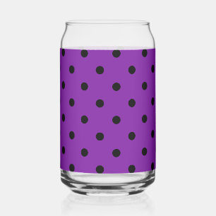 Schwarze Polka Dots auf Violet Lila Dosenglas