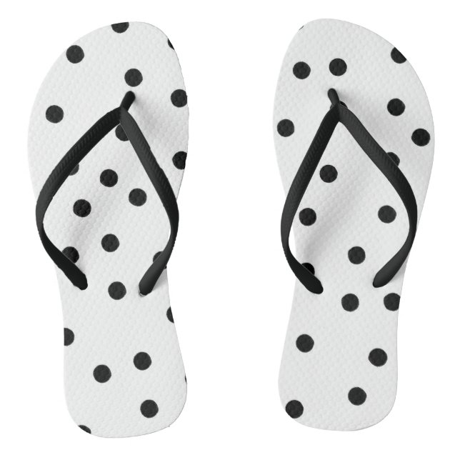 SCHWARZE POLKA-DOTS FLIP FLOPS (Fußbett)
