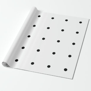 Schwarze Polka Dots Muster Custom White 2023 Niedl Geschenkpapier