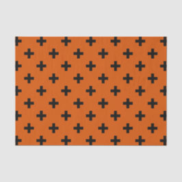 Schwarze Polka-Kreuze auf Orange Seidenpapier