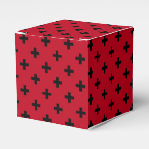 Schwarze Polka Kreuze auf rot Geschenkschachtel