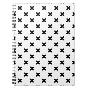 Schwarze Polka-Kreuze auf Weiß Notizblock