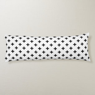 Schwarze Polka-Kreuze auf Weiß Seitenschläferkissen