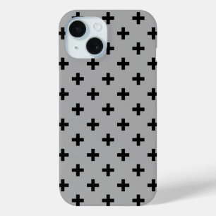 Schwarze Polka kreuzt grau Case-Mate iPhone Hülle