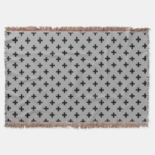 Schwarze Polka kreuzt grau Decke