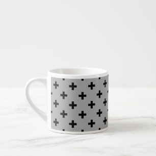 Schwarze Polka kreuzt grau Espressotasse