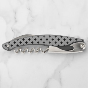 Schwarze Polka kreuzt grau Kellnermesser