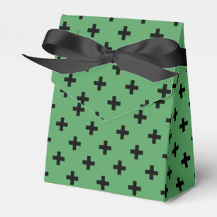 Schwarze Polka kreuzt grün Geschenkschachtel
