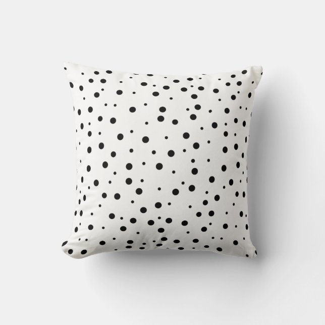 Schwarze Polka-Punkte (2. Farbe hinzufügen) Kissen (Vorderseite)