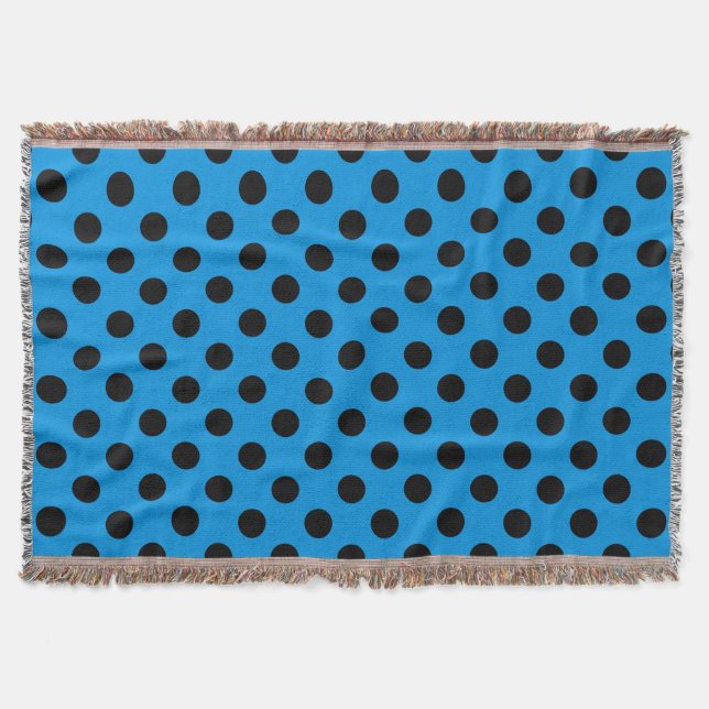 Schwarze Polka Punkte am Himmel blau Decke (Vorderseite)
