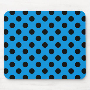 Schwarze Polka Punkte am Himmel blau Mousepad