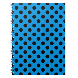 Schwarze Polka Punkte am Himmel blau Notizblock