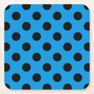Schwarze Polka Punkte am Himmel blau Rechteckiger Pappuntersetzer