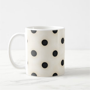 Schwarze Polka Punkte auf antikem Weiß Kaffeetasse