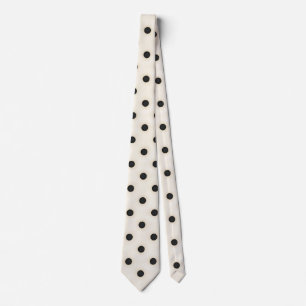 Schwarze Polka Punkte auf antikem Weiß Krawatte