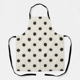 Schwarze Polka Punkte auf antikem Weiß Schürze