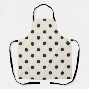Schwarze Polka Punkte auf antikem Weiß Schürze