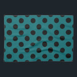 Schwarze Polka Punkte auf aquamarin Handtuch<br><div class="desc">Schwarze Polka Punkte auf aquamarin</div>