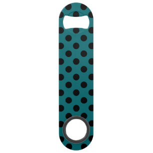 Schwarze Polka Punkte auf aquamarin Speed Flaschenöffner