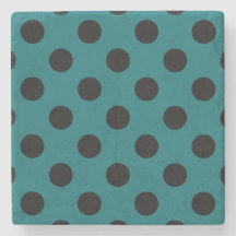 Schwarze Polka Punkte auf aquamarin