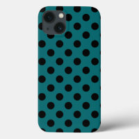 Schwarze Polka-Punkte auf aquamarinen Fall-Mate-iP