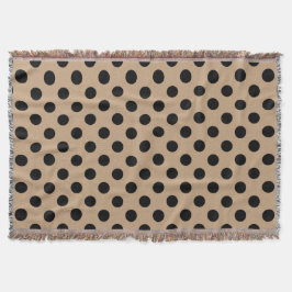Schwarze Polka-Punkte auf Beige Decke