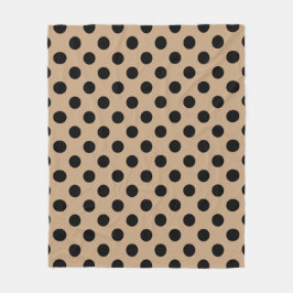 Schwarze Polka-Punkte auf Beige Fleecedecke