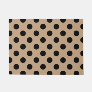 Schwarze Polka-Punkte auf Beige Fußmatte