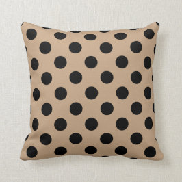 Schwarze Polka-Punkte auf Beige Kissen
